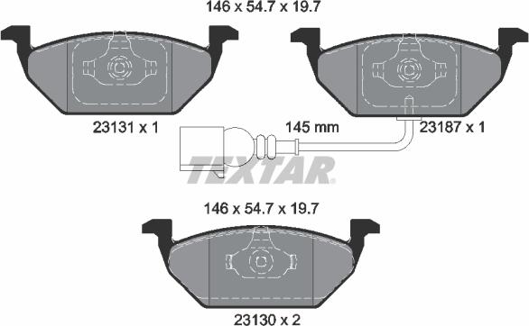 Textar 2313101 - Bremsbelagsatz, Scheibenbremse alexcarstop-ersatzteile.com