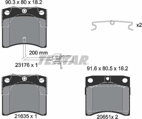 Textar 2317602 - Bremsbelagsatz, Scheibenbremse alexcarstop-ersatzteile.com