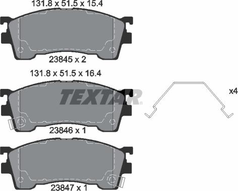 Textar 2384504 - Bremsbelagsatz, Scheibenbremse alexcarstop-ersatzteile.com