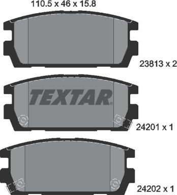 Textar 2381301 - Bremsbelagsatz, Scheibenbremse alexcarstop-ersatzteile.com