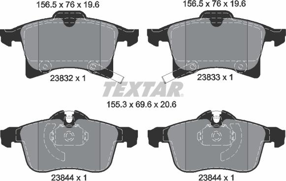 Textar 2383201 - Bremsbelagsatz, Scheibenbremse alexcarstop-ersatzteile.com