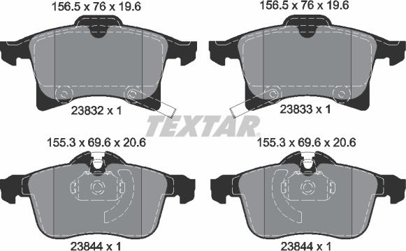 Textar 2383281 - Bremsbelagsatz, Scheibenbremse alexcarstop-ersatzteile.com