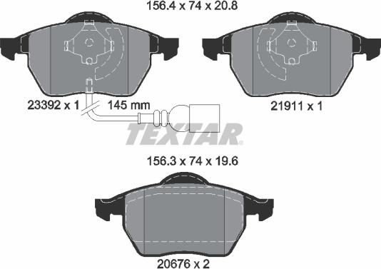 Textar 2339201 - Bremsbelagsatz, Scheibenbremse alexcarstop-ersatzteile.com