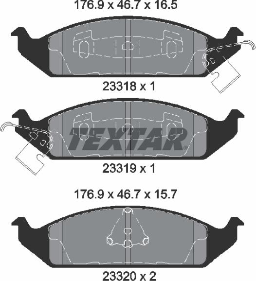 Textar 2331801 - Bremsbelagsatz, Scheibenbremse alexcarstop-ersatzteile.com