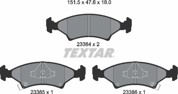 Textar 2338401 - Bremsbelagsatz, Scheibenbremse alexcarstop-ersatzteile.com