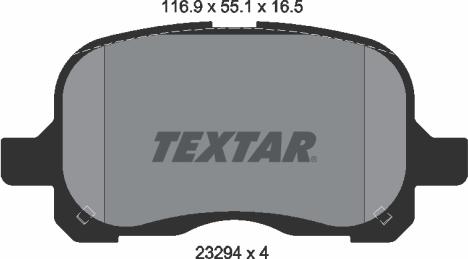 Textar 2329402 - Bremsbelagsatz, Scheibenbremse alexcarstop-ersatzteile.com