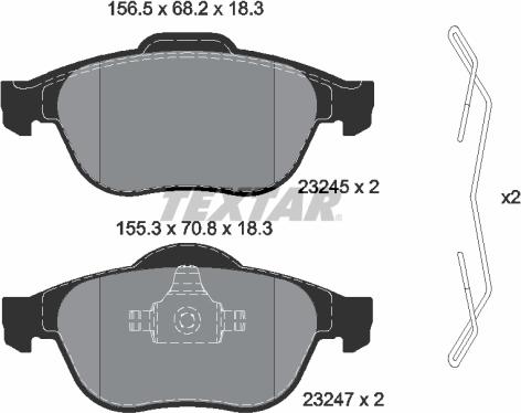 Textar 2324502 - Bremsbelagsatz, Scheibenbremse alexcarstop-ersatzteile.com