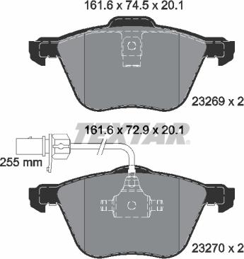 Textar 2326903 - Bremsbelagsatz, Scheibenbremse alexcarstop-ersatzteile.com