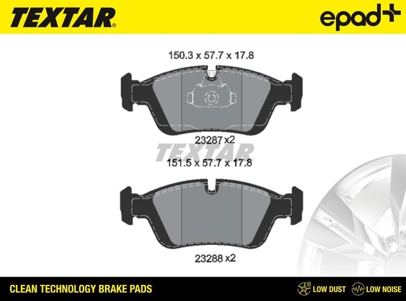 Textar 2328702CP - Bremsbelagsatz, Scheibenbremse alexcarstop-ersatzteile.com