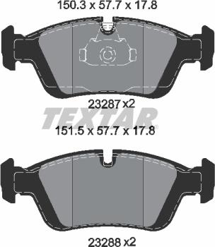 Textar 2328702 - Bremsbelagsatz, Scheibenbremse alexcarstop-ersatzteile.com