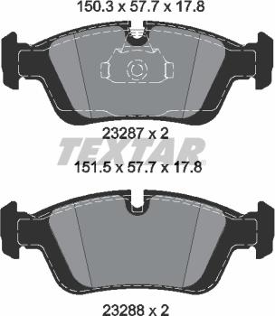 Textar 2328781 - Bremsbelagsatz, Scheibenbremse alexcarstop-ersatzteile.com