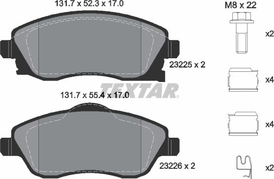 Textar 89005800 - Bremsensatz, Scheibenbremse alexcarstop-ersatzteile.com