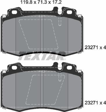 Textar 2327105 - Bremsbelagsatz, Scheibenbremse alexcarstop-ersatzteile.com