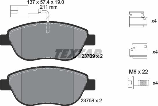 Textar 2370901 - Bremsbelagsatz, Scheibenbremse alexcarstop-ersatzteile.com