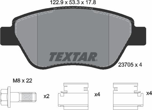 Textar 2370503 - Bremsbelagsatz, Scheibenbremse alexcarstop-ersatzteile.com