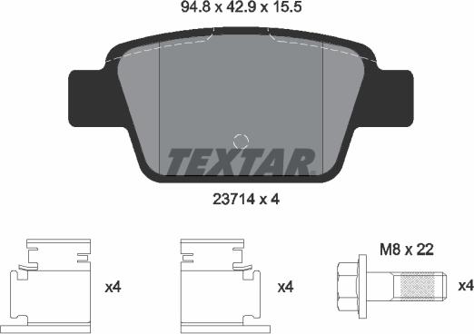 Textar 2371481 - Bremsbelagsatz, Scheibenbremse alexcarstop-ersatzteile.com