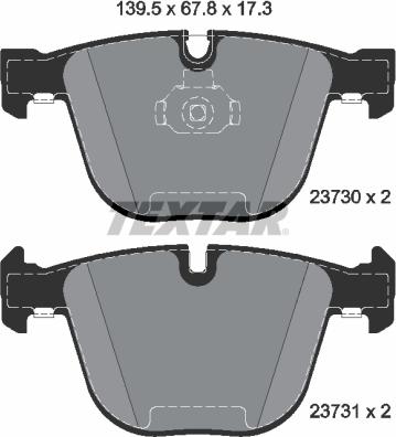 Textar 2373001 - Bremsbelagsatz, Scheibenbremse alexcarstop-ersatzteile.com