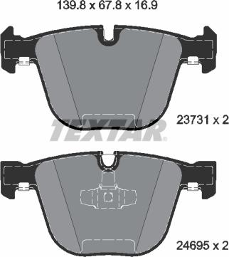 Textar 2373104 - Bremsbelagsatz, Scheibenbremse alexcarstop-ersatzteile.com