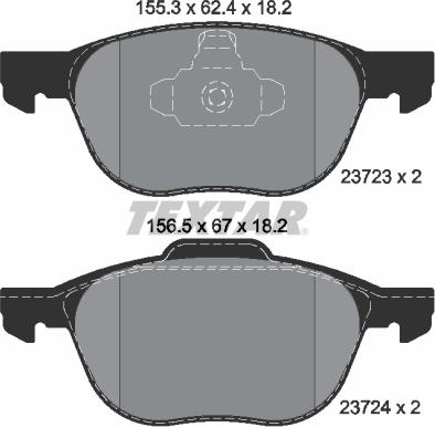 Textar 2372301 - Bremsbelagsatz, Scheibenbremse alexcarstop-ersatzteile.com