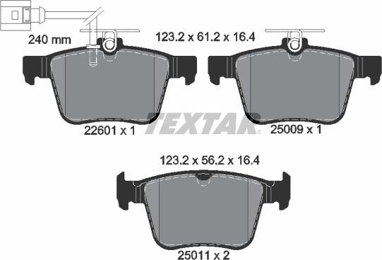 Textar 2260101 - Bremsbelagsatz, Scheibenbremse alexcarstop-ersatzteile.com