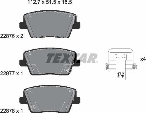 Textar 2287601 - Bremsbelagsatz, Scheibenbremse alexcarstop-ersatzteile.com