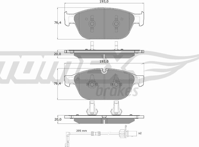 TOMEX brakes TX 19-40 - Bremsbelagsatz, Scheibenbremse alexcarstop-ersatzteile.com