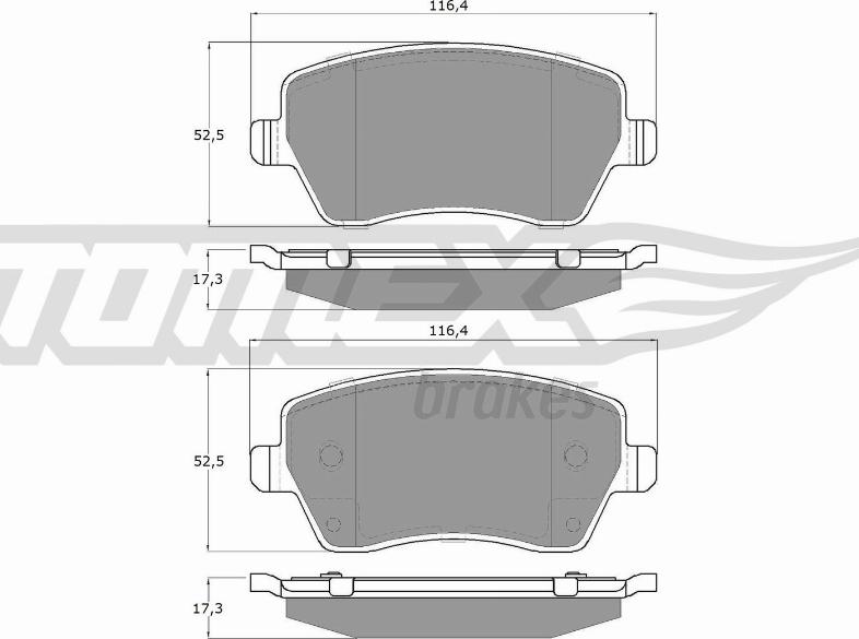 TOMEX brakes TX 14-16 - Bremsbelagsatz, Scheibenbremse alexcarstop-ersatzteile.com