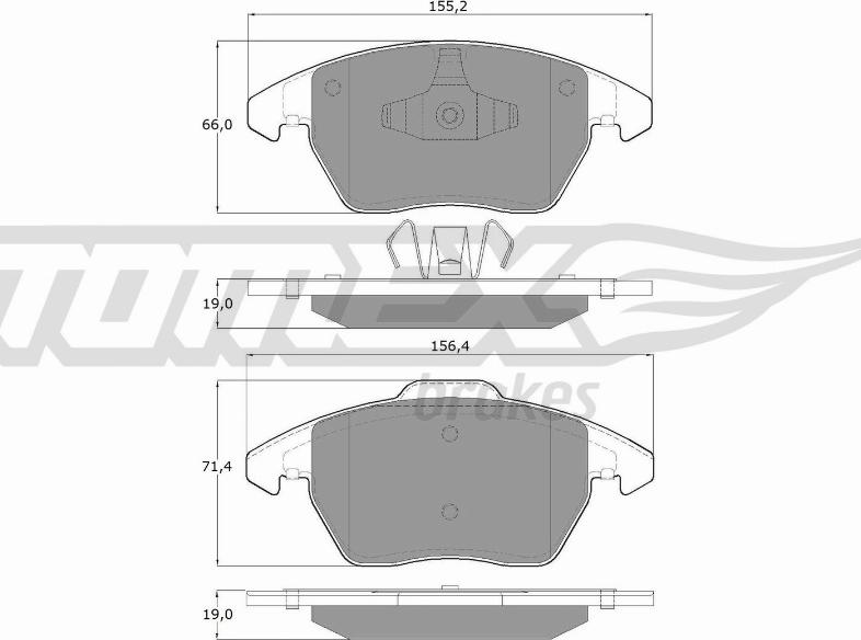 TOMEX brakes TX 14-38 - Bremsbelagsatz, Scheibenbremse alexcarstop-ersatzteile.com