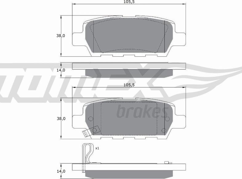 TOMEX brakes TX 14-21 - Bremsbelagsatz, Scheibenbremse alexcarstop-ersatzteile.com