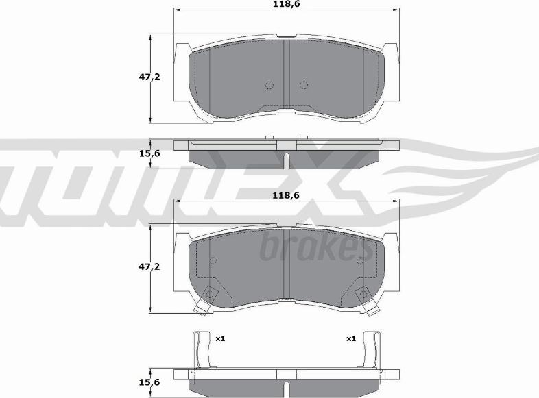 TOMEX brakes TX 15-64 - Bremsbelagsatz, Scheibenbremse alexcarstop-ersatzteile.com