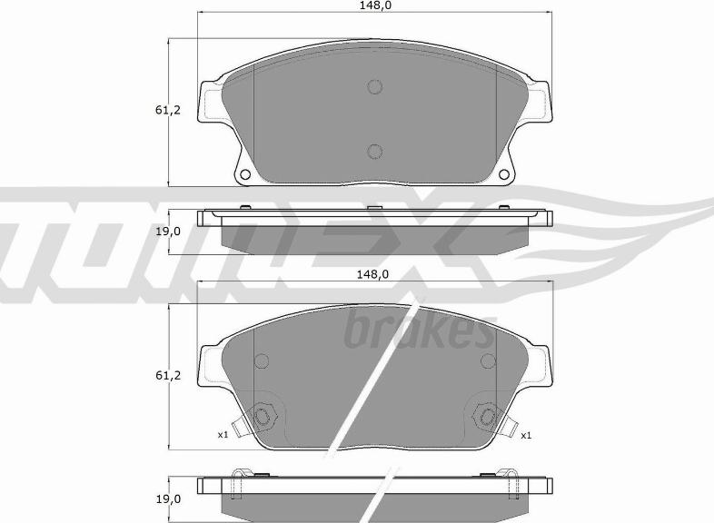 TOMEX brakes TX 16-51 - Bremsbelagsatz, Scheibenbremse alexcarstop-ersatzteile.com