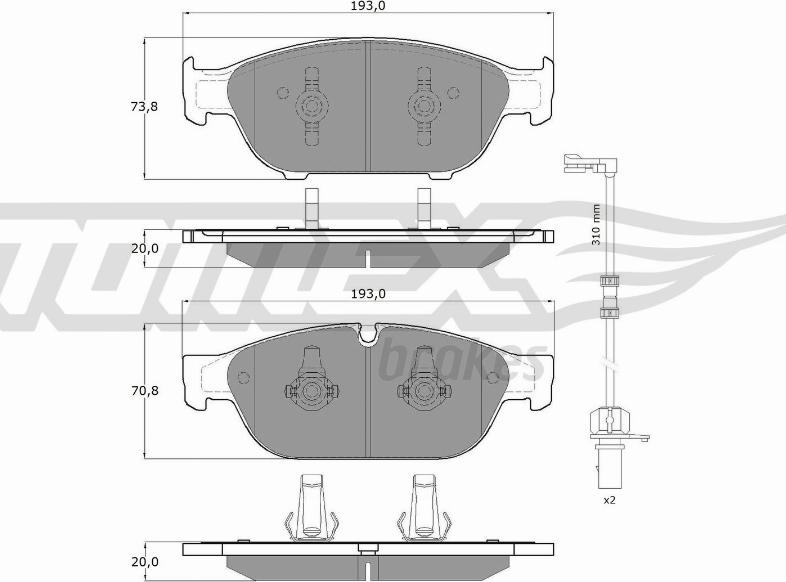 TOMEX brakes TX 16-83 - Bremsbelagsatz, Scheibenbremse alexcarstop-ersatzteile.com