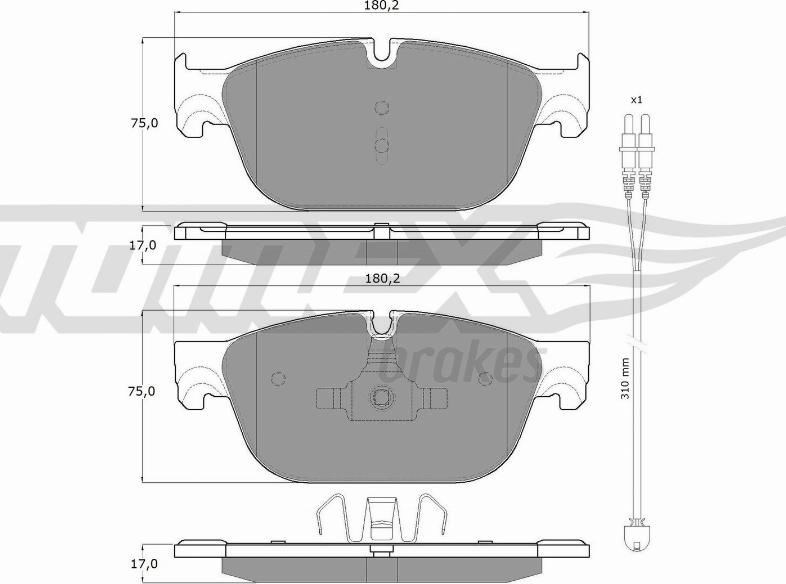 TOMEX brakes TX 16-78 - Bremsbelagsatz, Scheibenbremse alexcarstop-ersatzteile.com