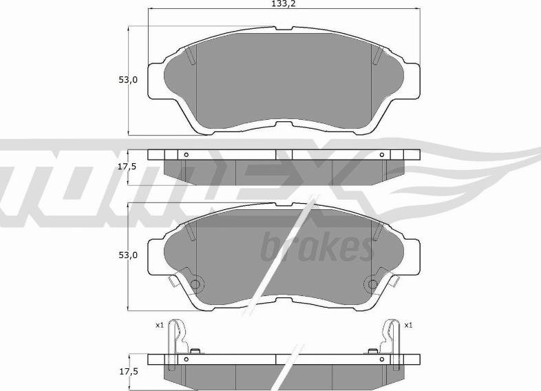 TOMEX brakes TX 10-96 - Bremsbelagsatz, Scheibenbremse alexcarstop-ersatzteile.com