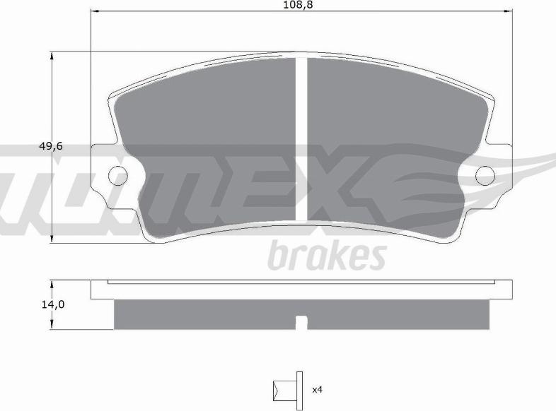 TOMEX brakes TX 10-43 - Bremsbelagsatz, Scheibenbremse alexcarstop-ersatzteile.com