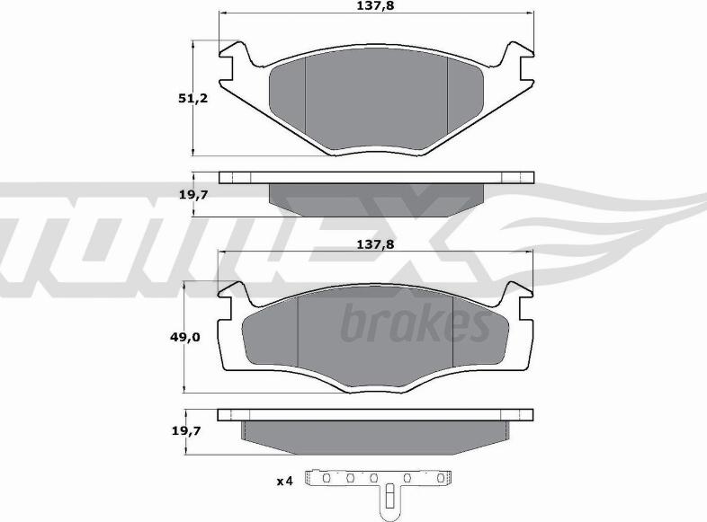 TOMEX brakes TX 10-53 - Bremsbelagsatz, Scheibenbremse alexcarstop-ersatzteile.com