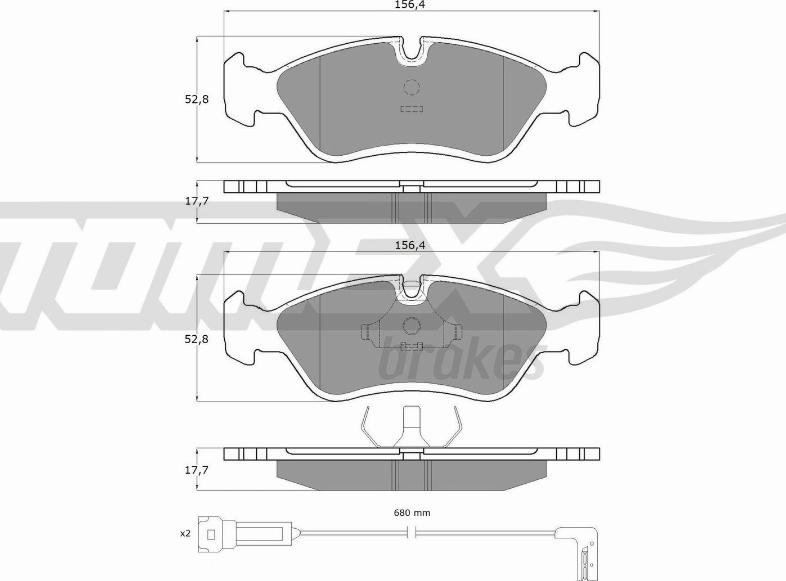 TOMEX brakes TX 10-681 - Bremsbelagsatz, Scheibenbremse alexcarstop-ersatzteile.com