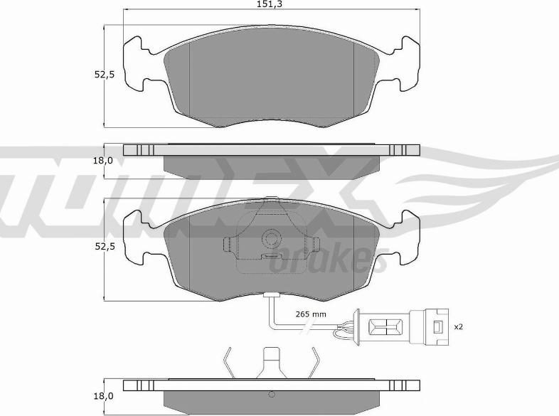 TOMEX brakes TX 11-33 - Bremsbelagsatz, Scheibenbremse alexcarstop-ersatzteile.com