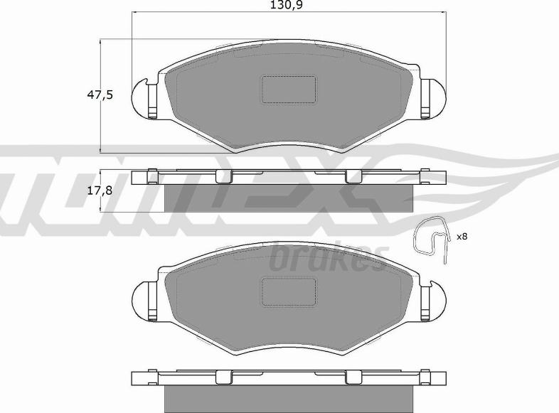 TOMEX brakes TX 13-43 - Bremsbelagsatz, Scheibenbremse alexcarstop-ersatzteile.com