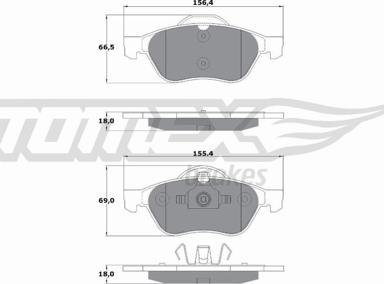 TOMEX brakes TX 13-51 - Bremsbelagsatz, Scheibenbremse alexcarstop-ersatzteile.com