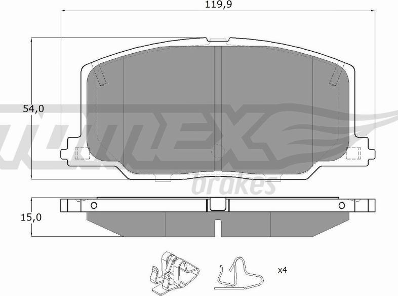 TOMEX brakes TX 13-69 - Bremsbelagsatz, Scheibenbremse alexcarstop-ersatzteile.com