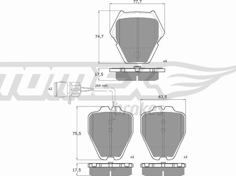 TOMEX brakes TX 13-15 - Bremsbelagsatz, Scheibenbremse alexcarstop-ersatzteile.com