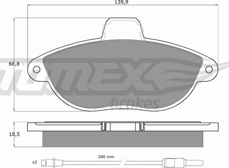 TOMEX brakes TX 13-35 - Bremsbelagsatz, Scheibenbremse alexcarstop-ersatzteile.com