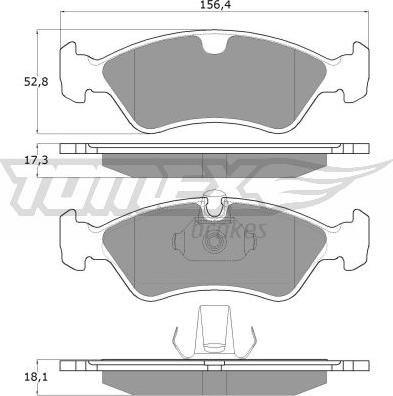 TOMEX brakes TX 12-98 - Bremsbelagsatz, Scheibenbremse alexcarstop-ersatzteile.com