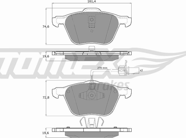 TOMEX brakes TX 12-56 - Bremsbelagsatz, Scheibenbremse alexcarstop-ersatzteile.com