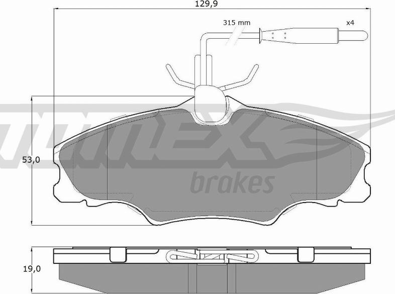 TOMEX brakes TX 12-31 - Bremsbelagsatz, Scheibenbremse alexcarstop-ersatzteile.com