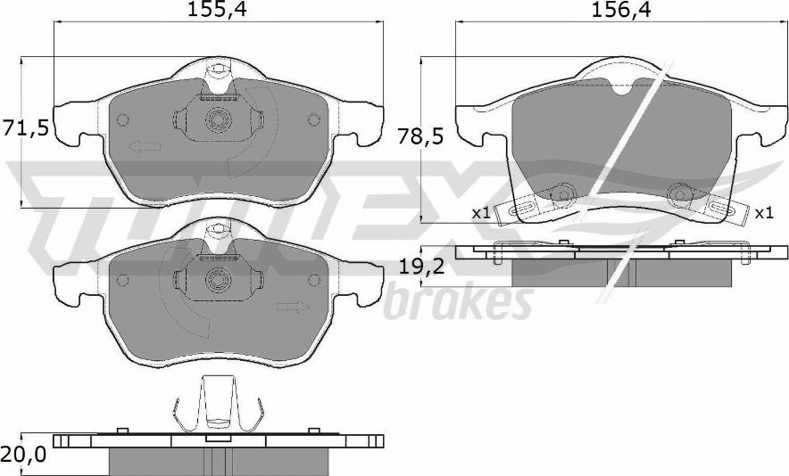 TOMEX brakes TX 12-22 - Bremsbelagsatz, Scheibenbremse alexcarstop-ersatzteile.com