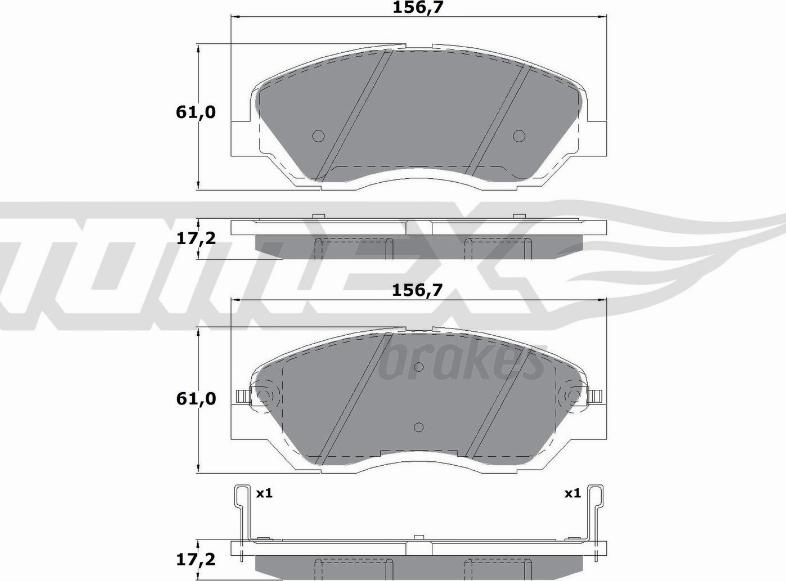 TOMEX brakes TX 17-44 - Bremsbelagsatz, Scheibenbremse alexcarstop-ersatzteile.com