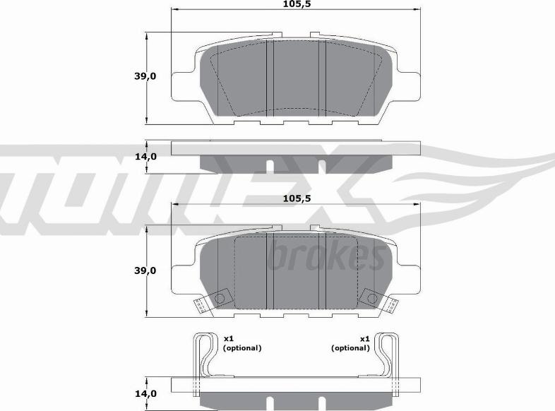 TOMEX brakes TX 17-57 - Bremsbelagsatz, Scheibenbremse alexcarstop-ersatzteile.com