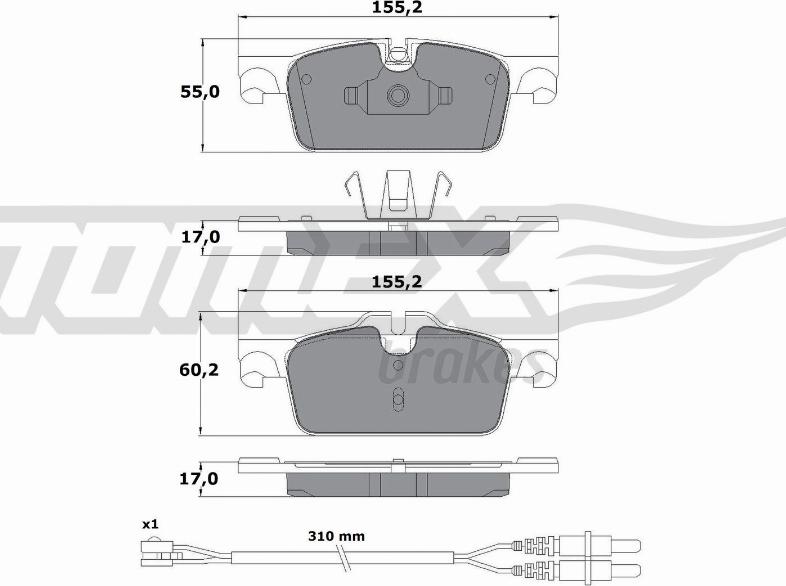 TOMEX brakes TX 17-31 - Bremsbelagsatz, Scheibenbremse alexcarstop-ersatzteile.com